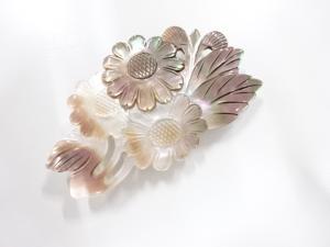 アンティーク　貝　帯留め